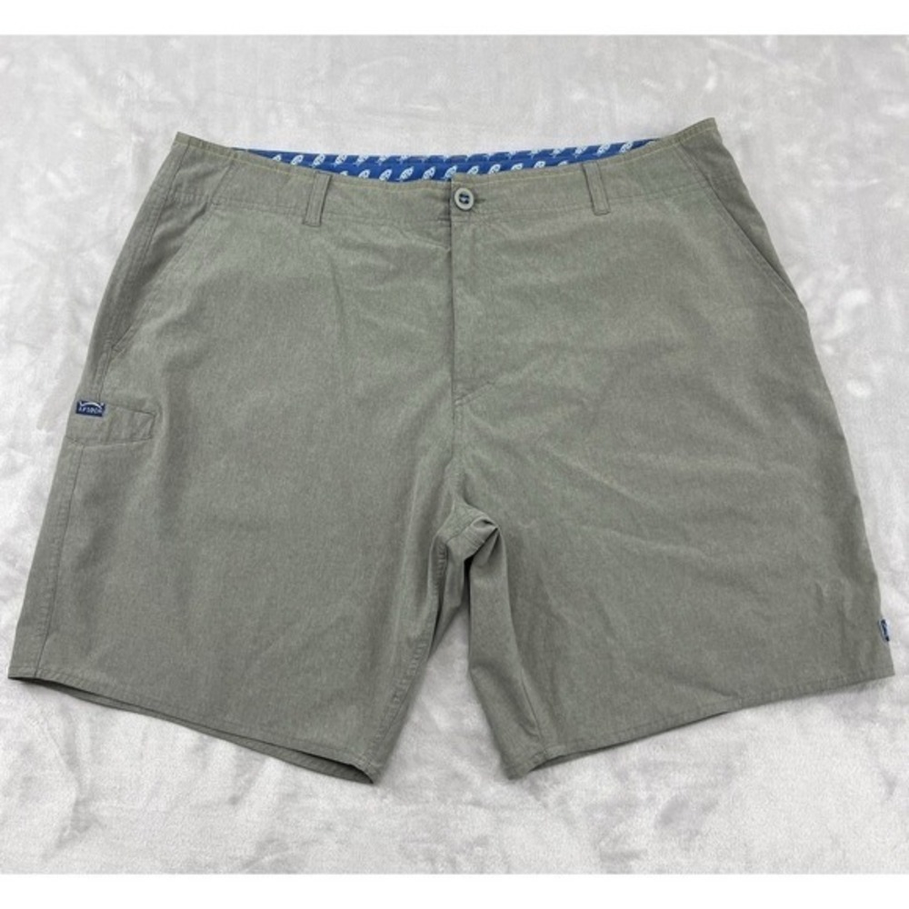 Aftco Fishing Short Men 38 Green Aftech Stain Resistant 4-Way Stretch 9'' Board